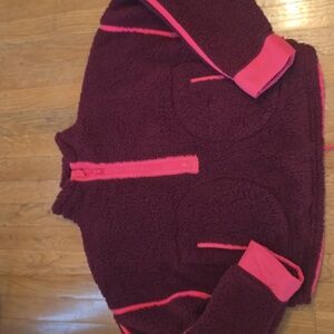 SO BRAND WOMENS JUNIOR SIZE PULLOVER COZY FAUX FUR QUARTER ZIP FLEECE SIZE SMALL